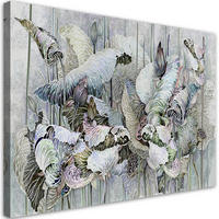 WANDBILD saint lotos blumen - Türkis, Textil (60/40cm) - Feeby