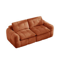 2-SITZER-SOFA DE-34464 quadratische Tuftung und 32D-Schaum Orange - Orange, Textil (97/68/194cm) - ComfortXL