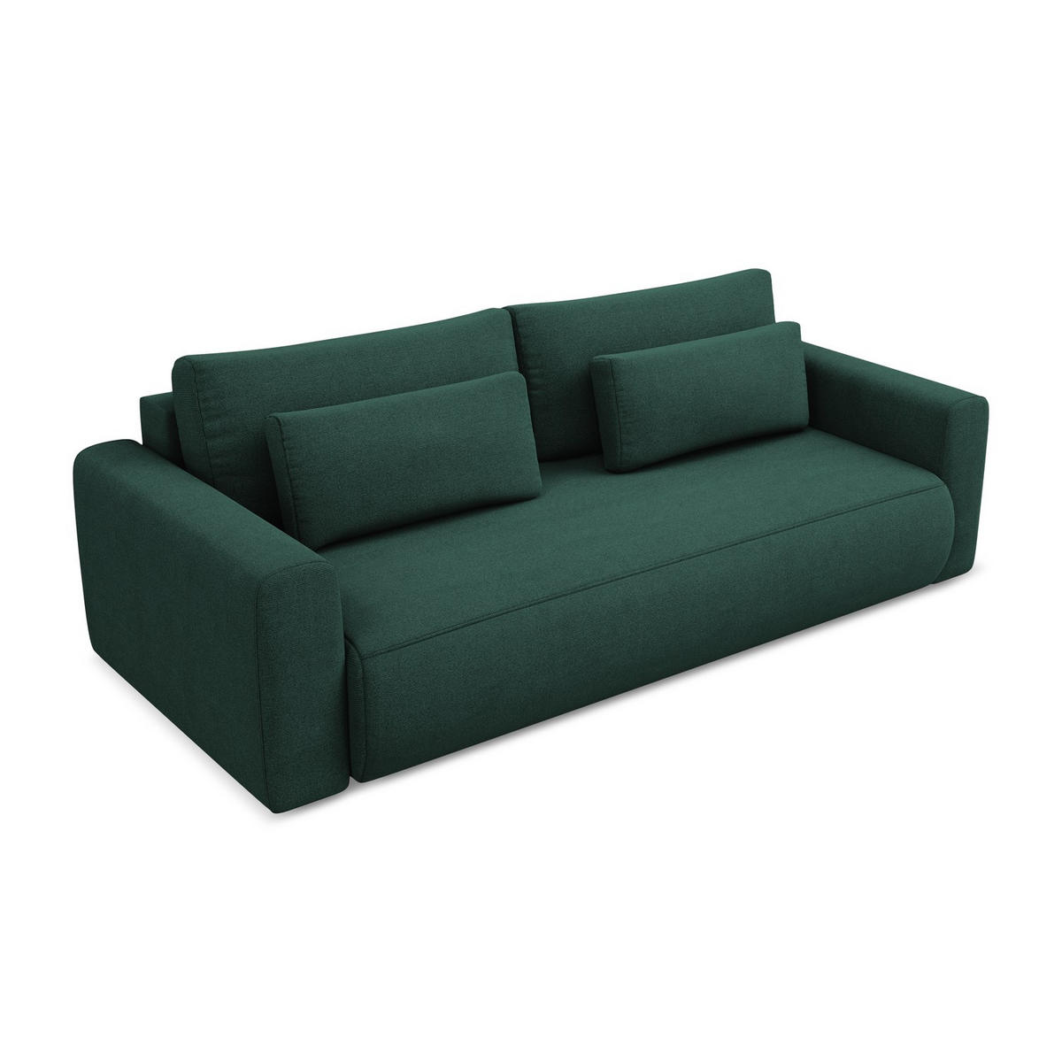 3-SITZER SOFA mit Schlaffunktion Strukturstoff Stoff Grün - Dunkelgrün/Schwarz, Kunststoff/Textil (238/82/105cm) - LaMiaSofa
