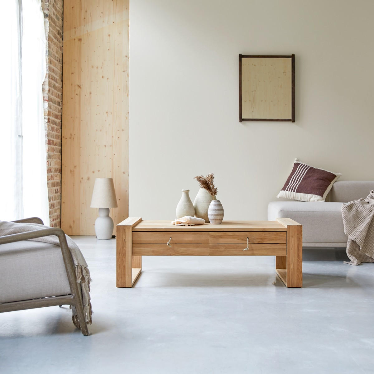 COUCHTISCH Minimalys Natur aus Teak - Naturfarben, Holz (70/120/40cm) - Tikamoon