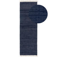 TEPPICH aus recyceltem Material Tom Dunkelblau 80x250 cm - Dunkelblau, Textil (80/250cm) - benuta Pop