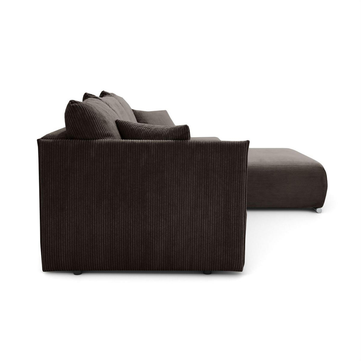 ECKSOFA LAVIO L mit Schlaffunktion und Bettzeugkasten Rechte - Graubraun, Textil (246/188cm) - Lookway