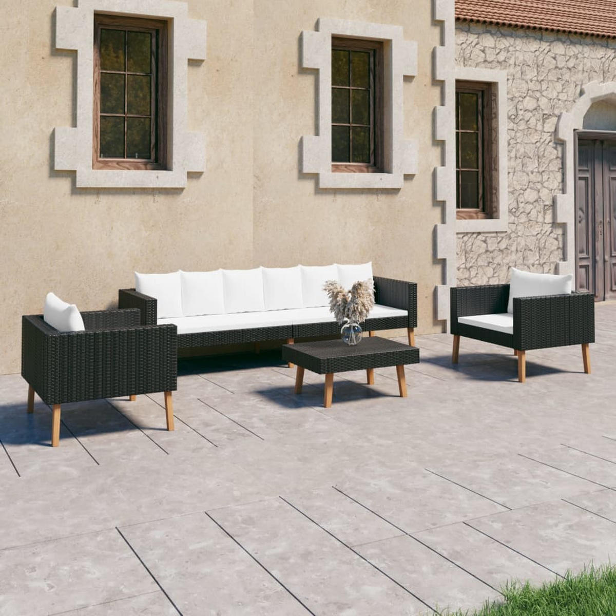 GARTENSET Yanni 4-teilig - Schwarz, Metall - Nettlife