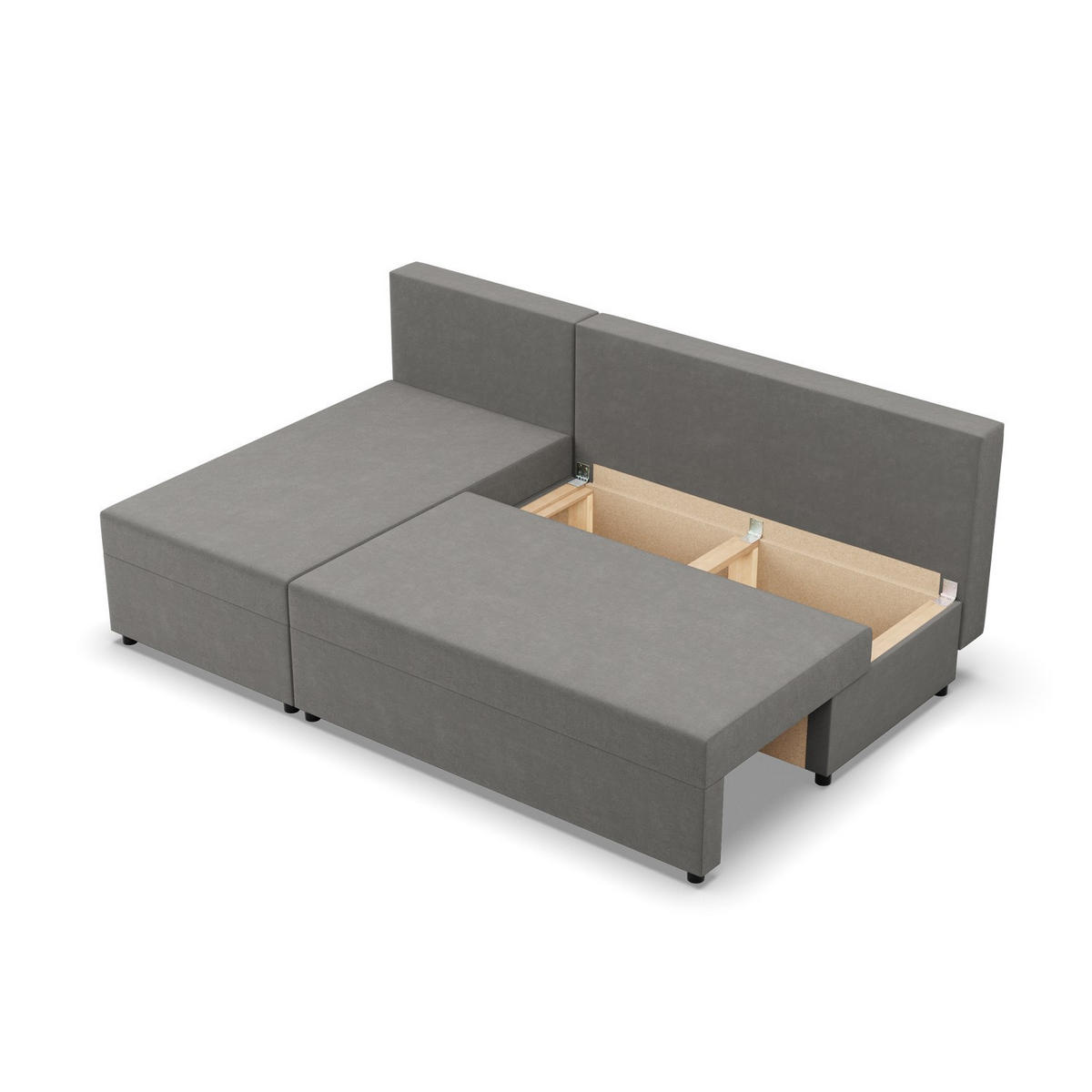 ECKSOFA MIT SCHLAFFUNKTION FERMO BONELL Grau - Grau, Textil (137/201cm) - Mebligo