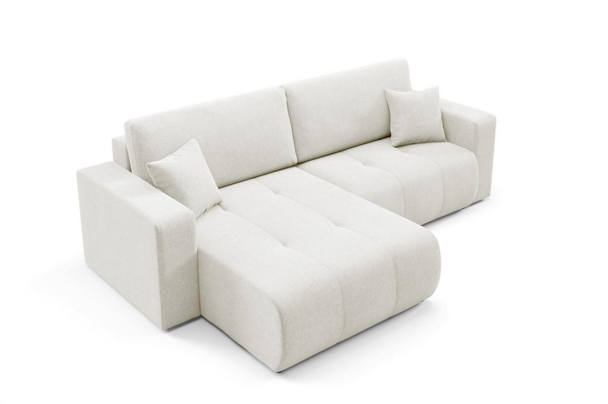 ECKSOFA Augusto - Creme, Holzwerkstoff/Textil (244/149cm) - Fun Möbel