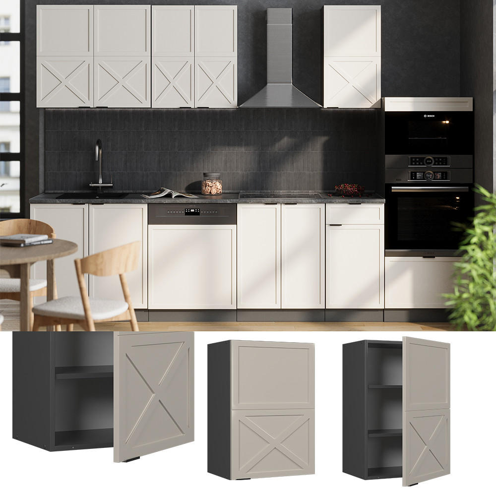 HÄNGESCHRANK Fame-Line GrauBeige 50 cm - Greige/Anthrazit, Holzwerkstoff (50/72/34.1cm) - Vicco