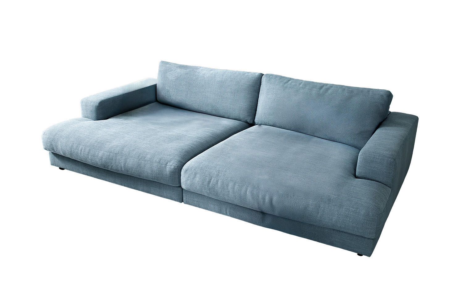 BIG SOFA MADELINE Petrol Webstoff - Petrol/Schwarz, Kunststoff/Textil (290/85/170cm) - KAWOLA
