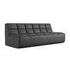 3-SITZER SOFA Kunstleder Grau - Beige/Schwarz, Leder/Kunststoff (210/75/93cm) - Makamii
