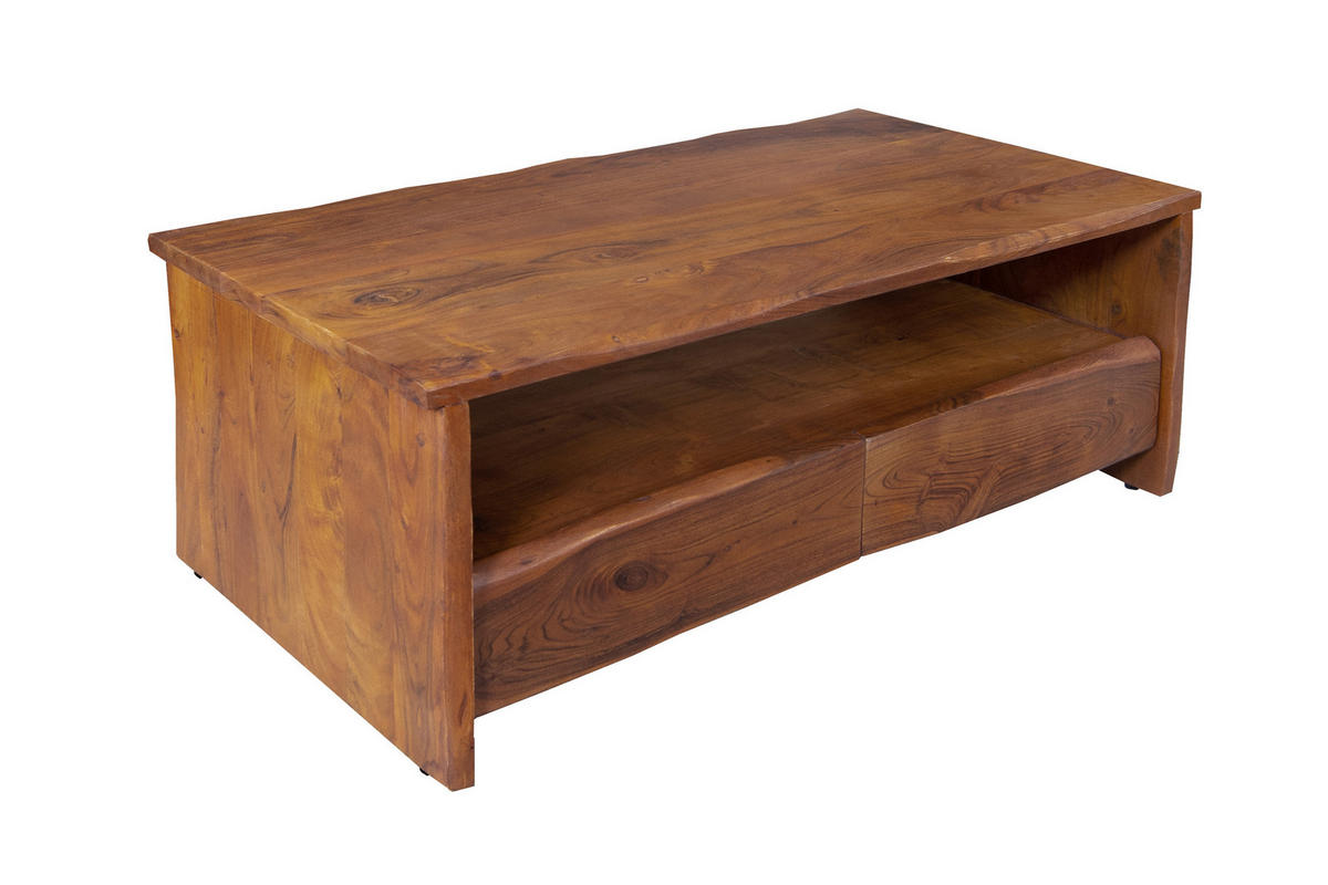 COUCHTISCH DAHLIA - Braun/Naturfarben, Akazienholz/Holz (70/130/45cm) - SAM