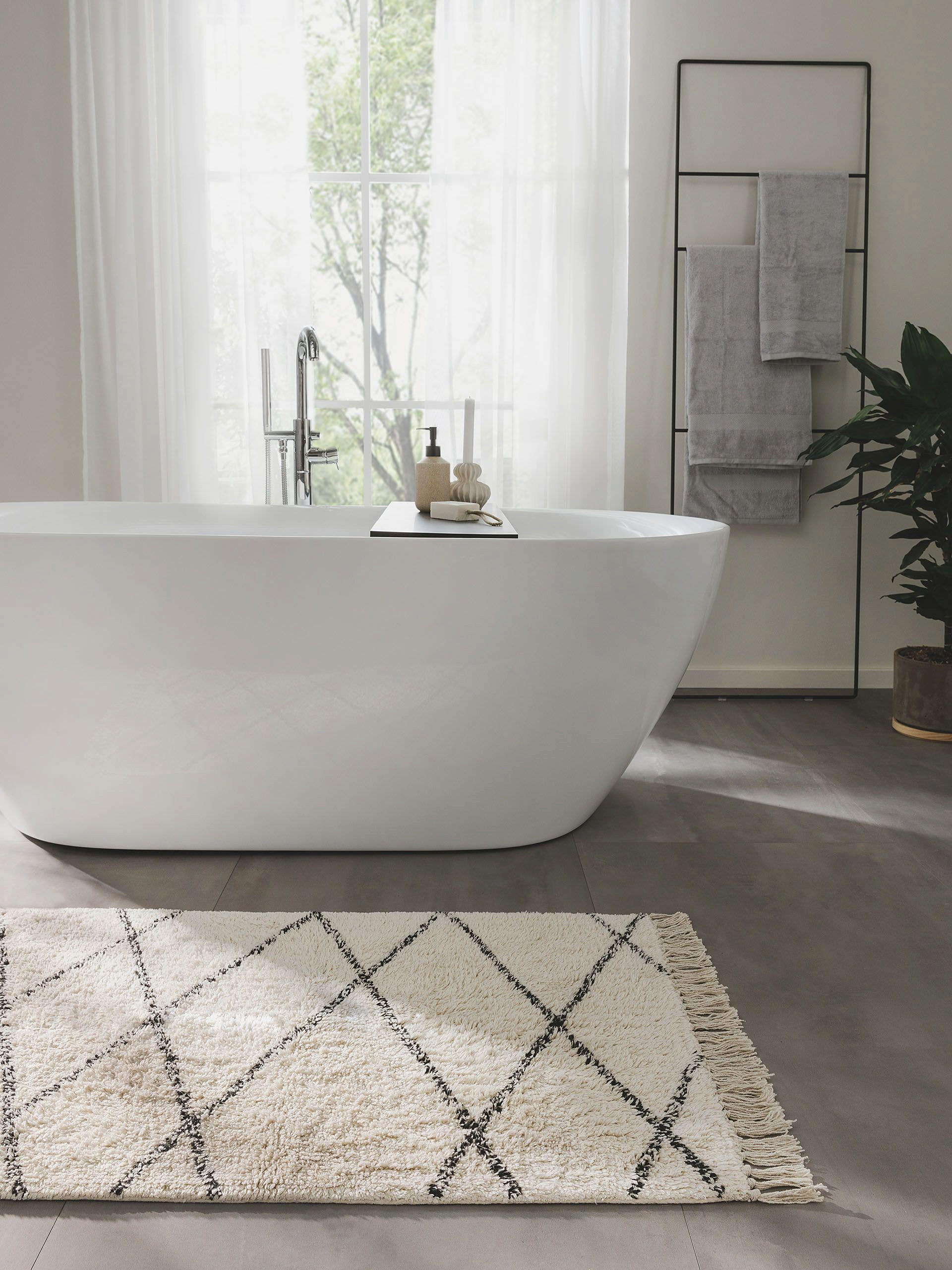 BADEMATTE Naomi Cream 50x80 cm - Creme, Textil (50/80cm) - benuta Nest