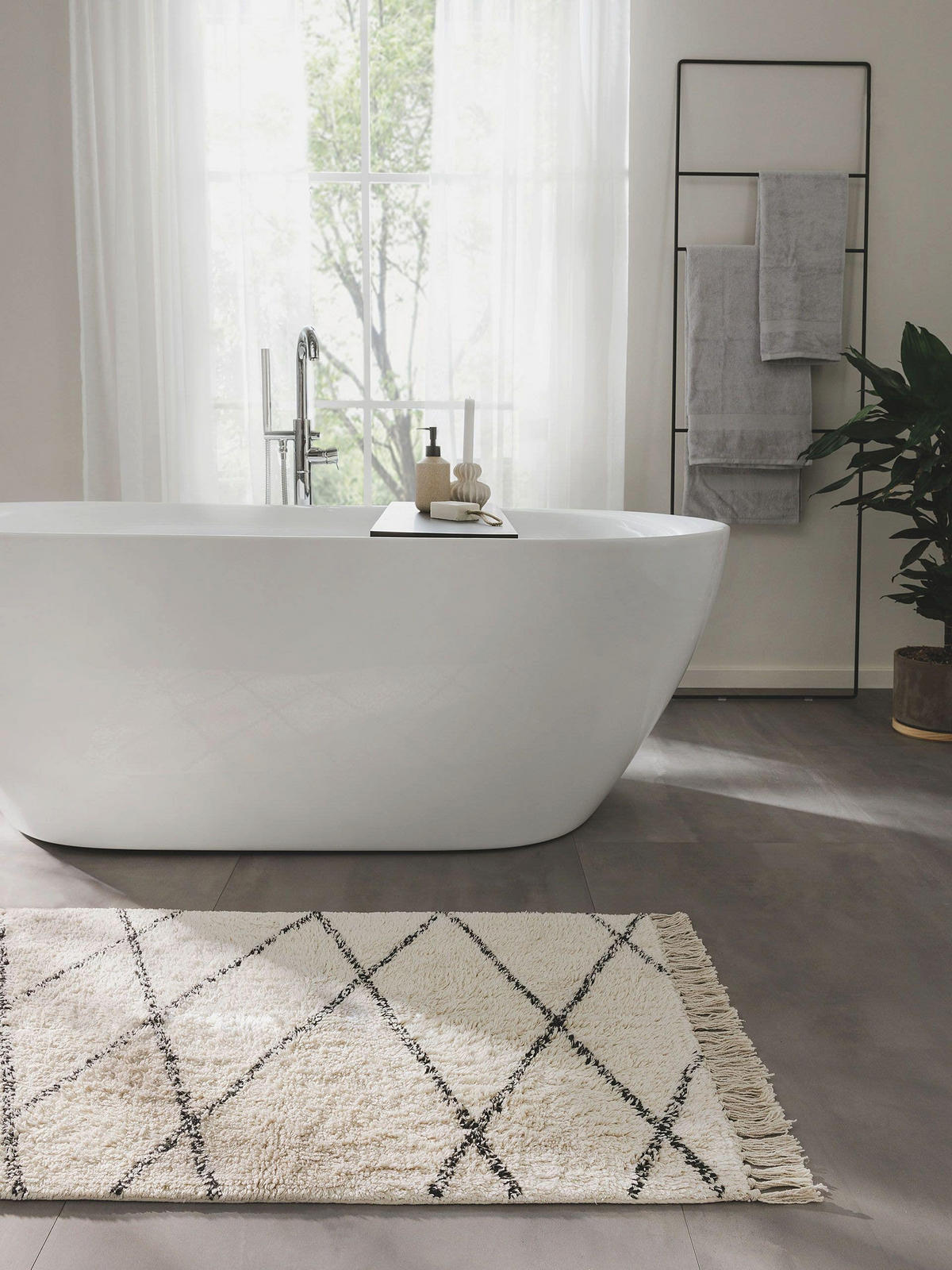 BADEMATTE Naomi Cream 60x100 cm - Creme, Textil (60/100cm) - benuta Nest