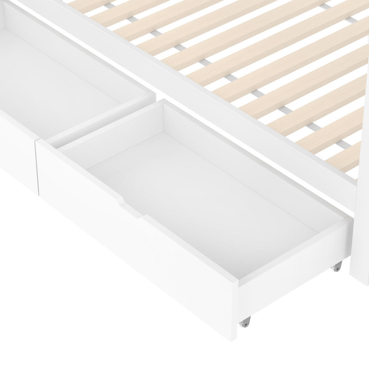 ETAGENBETT 90/200 cm aus Kiefer und MDF mit Treppenregal und 2 Schubladen Weiß - Weiß, Holz (90/200cm) - Modenvie