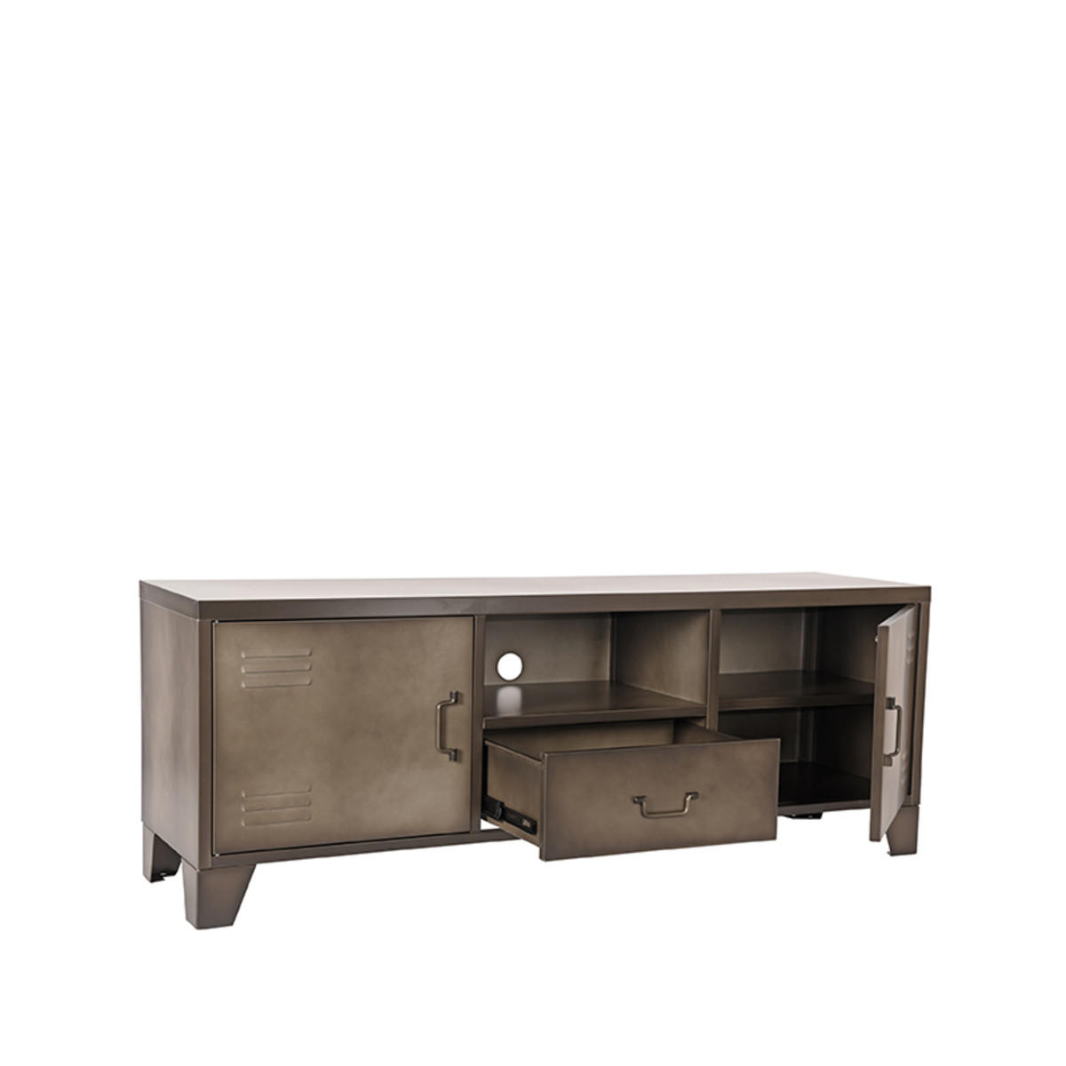TV-MÖBEL Zaun Grau 40/150/55 cm - Grau, Metall (150/55/40cm) - LABEL51