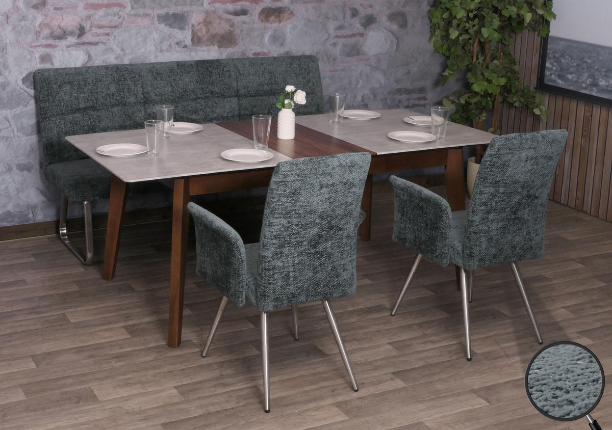 ESSZIMMER-SET Blau 3er-Set - Blau, Textil (180/99/65cm) - MCW