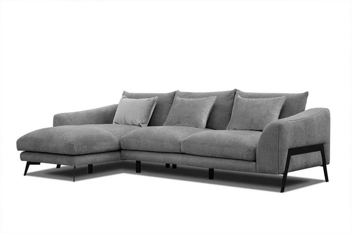 ECKSOFA WINTER 4-Sitzer, grau - Schwarz/Grau, Holzwerkstoff/Textil (158/269cm) - Courtois Laville