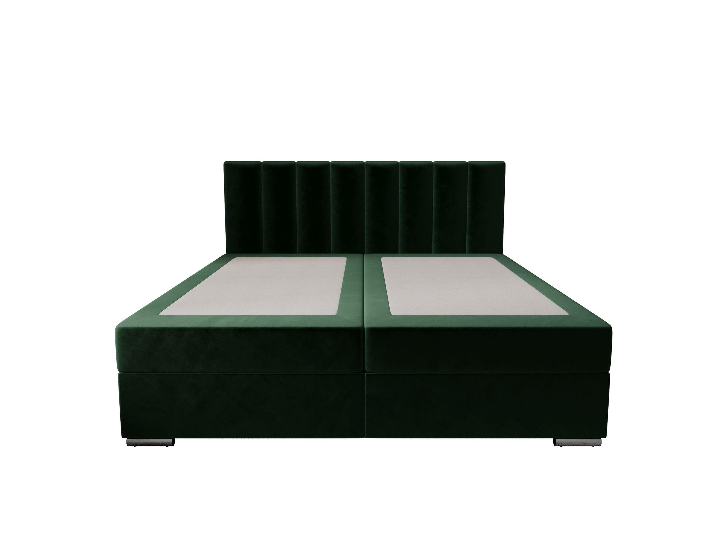 BOXBETT ZILANO 2 mit Matratze H3 und Topper 180x200 Itaka 10 - Grün, Holz/Textil (180/200cm) - Bedante