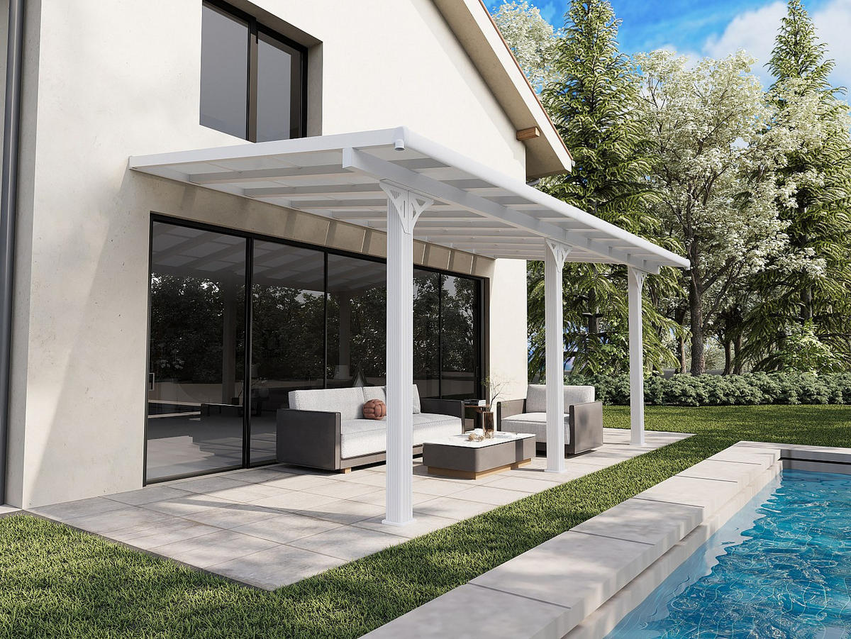 ANLEHNCARPORT - 1 Person - Plastik, Metall - Weiß - - Weiß, Kunststoff/Metall (620/285/310cm) - Vente-Unique