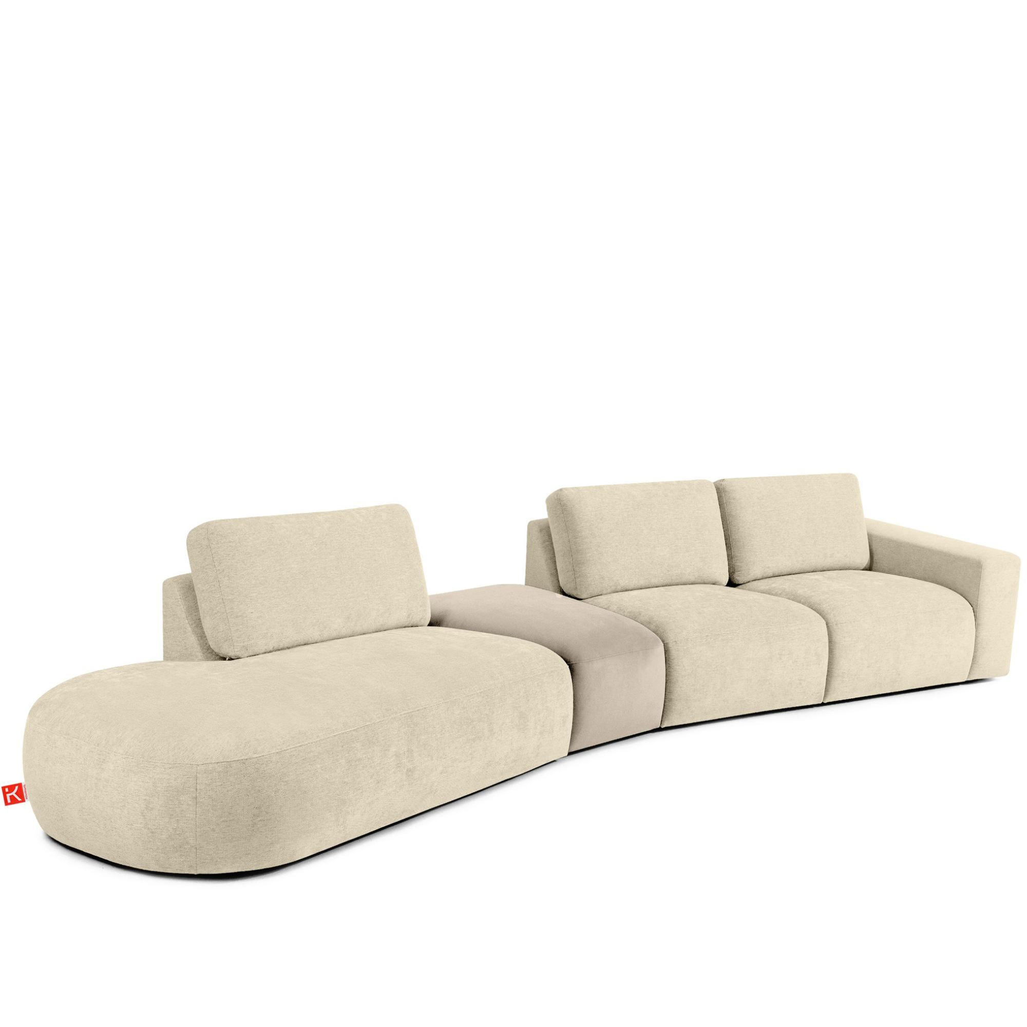5-SITZER ECKSOFA ZUCCO Chenille links, Creme - Creme, Textil (430/84/105cm) - KONSIMO®