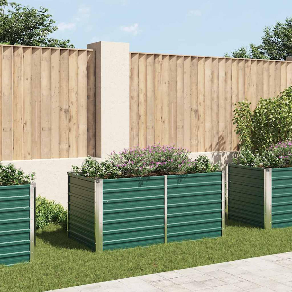 HOCHBEET 160/80/77 Cm Verzinkter Stahl Grün - Grün, Metall (80/77/160cm) - vidaXL