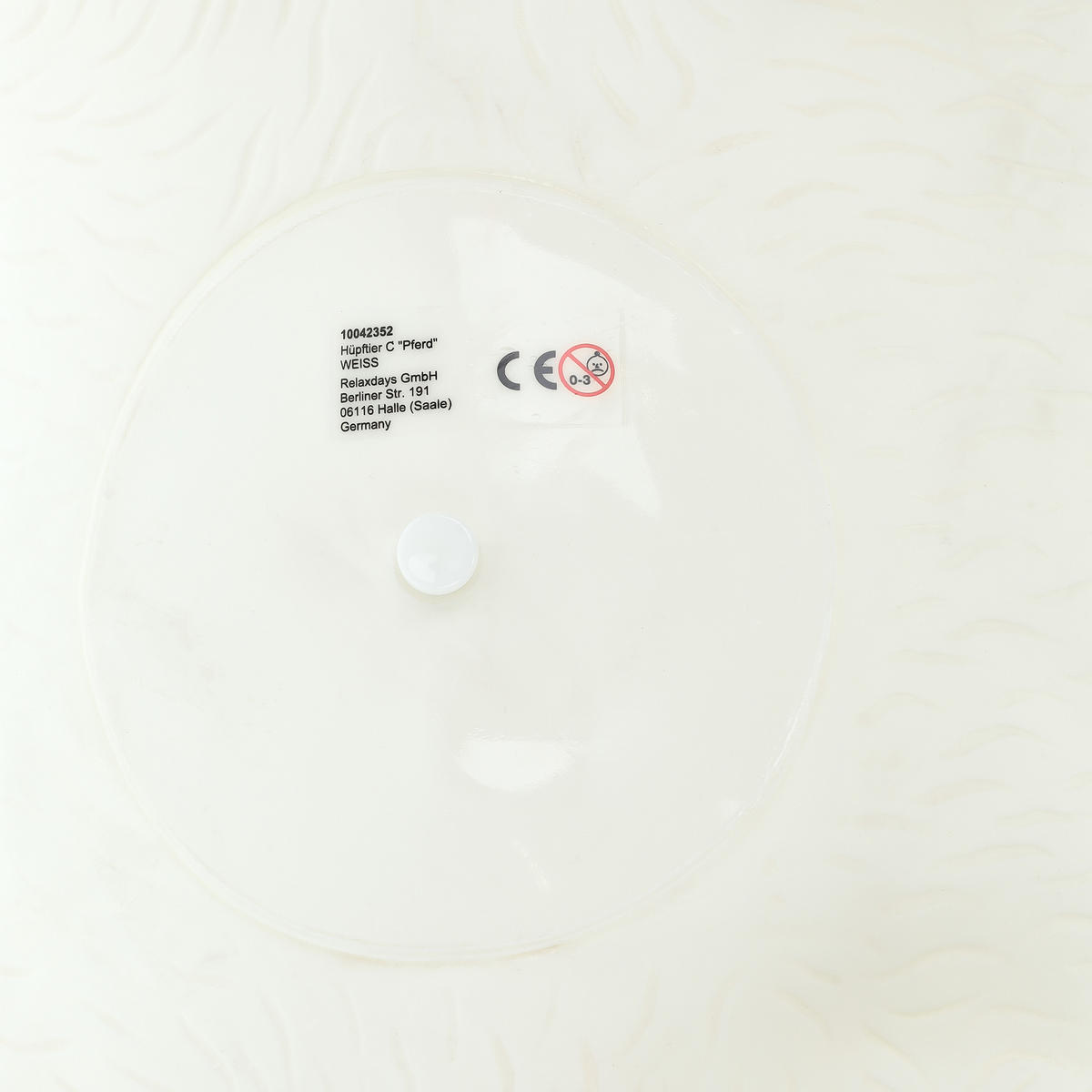 SKÁKADLO Bílé kůň bez BPA s pumpičkou - různobarevná, plast (53/25/46cm) - Relaxdays