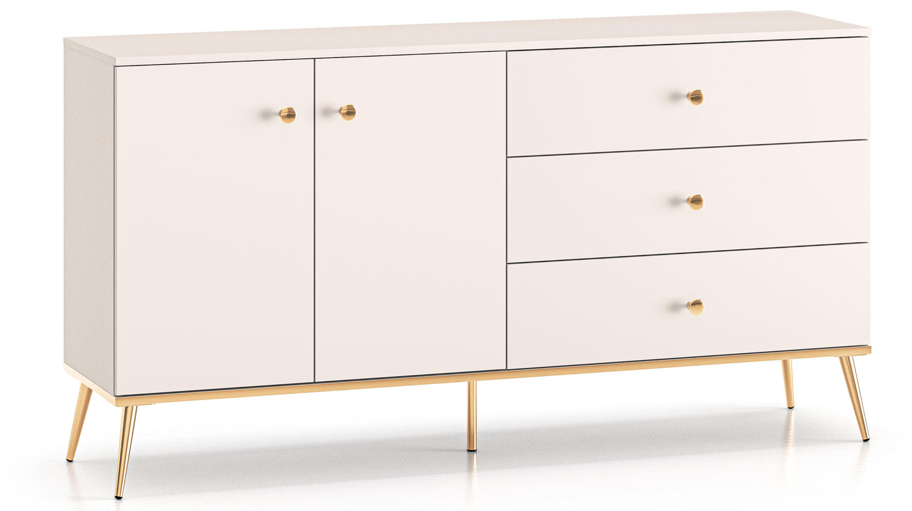 KOMMODE Selgin Kaschmir / Gold 160 / 40 / 85cm - Kaschmir/Goldfarben, Holz/Holzwerkstoff (160/85/40cm) - Feldmann-Wohnen