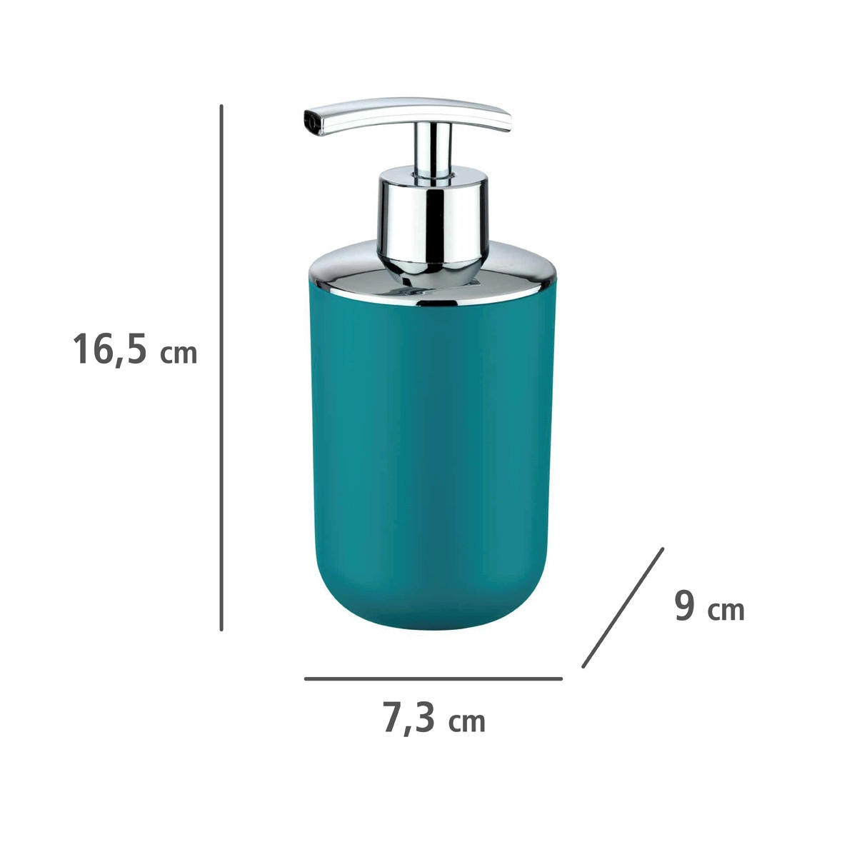 SEIFENSPENDER Brasil 320 ml 8/8/16,5 cm - Blau, Kunststoff (8/16.5/8cm) - Wenko