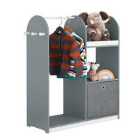 KINDERGARDEROBE Grau - Grau, Holzwerkstoff (97/108/35cm) - SoBuy