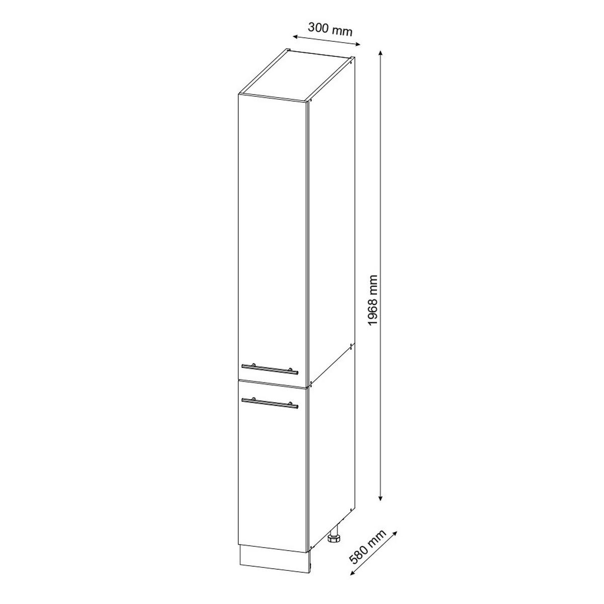 BADSCHRANK Fame-Line Grün-Gold Landhaus 30 x 206.8 cm - Weiß/Grün, Holzwerkstoff (30/206.8/58cm) - Vicco