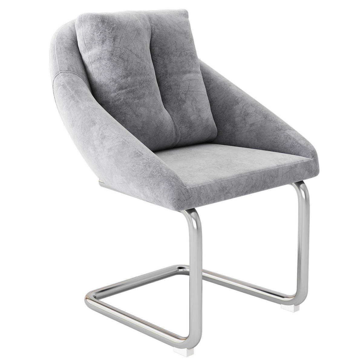 ESSZIMMERSTUHL 6er-Set Samt Grau mit Metallgestell - Grau, Metall (54/82/65.2cm) - Meubliv