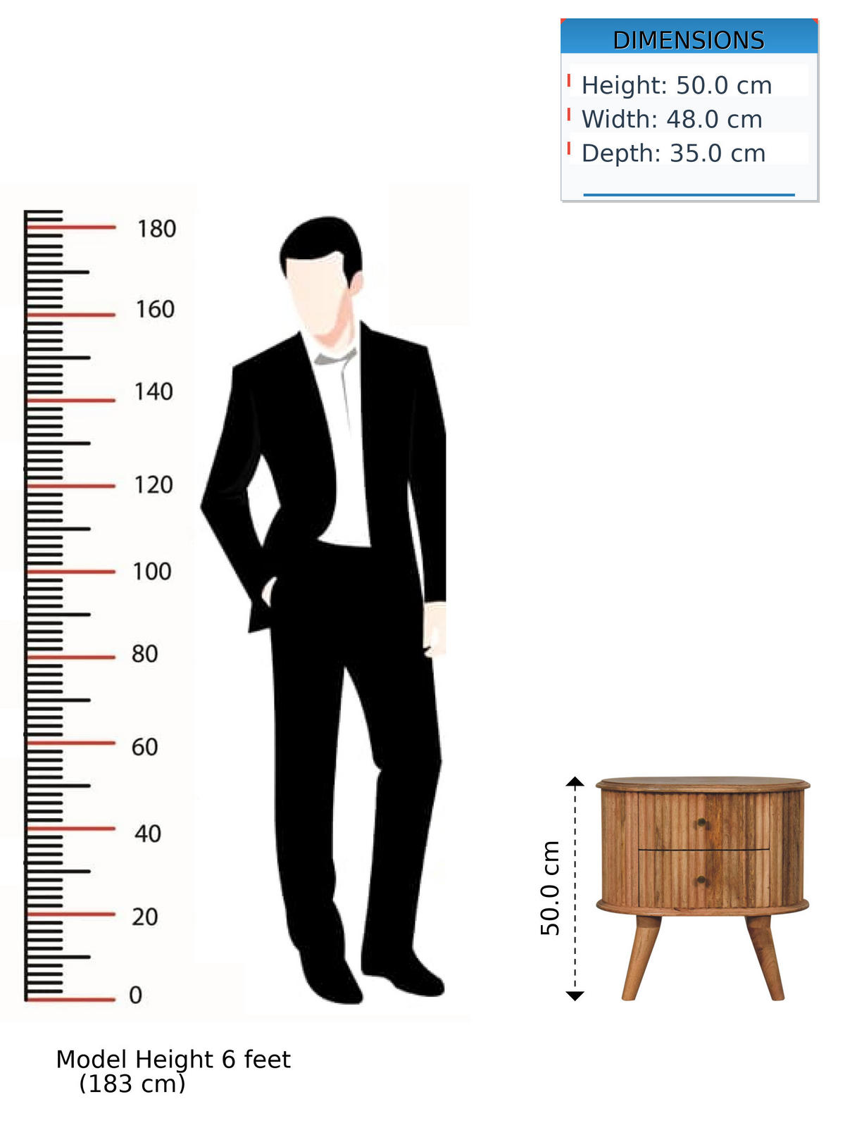 NACHTTISCH Soba mit 2 Schubladen, Nordische Beine, Beige - Beige/Messingfarben, Mangoholz/Holz (48/50/35cm) - Artisan Furniture