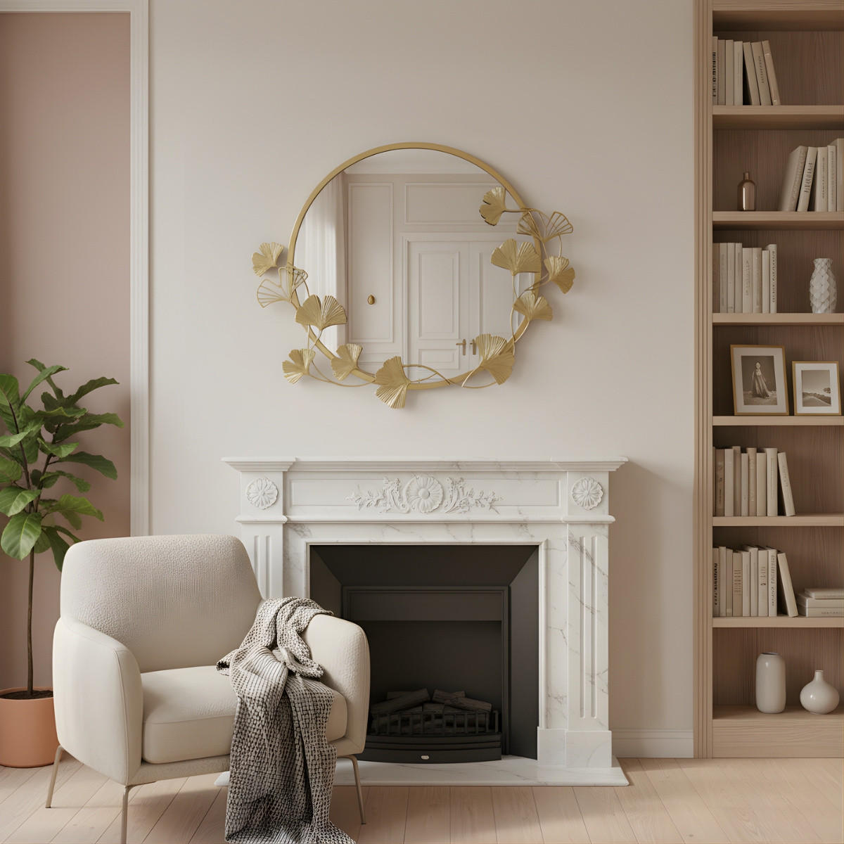 WANDSPIEGEL Sol Ø 50 cm - Goldfarben, Glas (50/50/2cm) - EDAXO