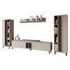 WOHNWAND Helsinki I - Beige/Schwarz, Holzwerkstoff/Kunststoff (180/70/33cm) - MIRJAN24