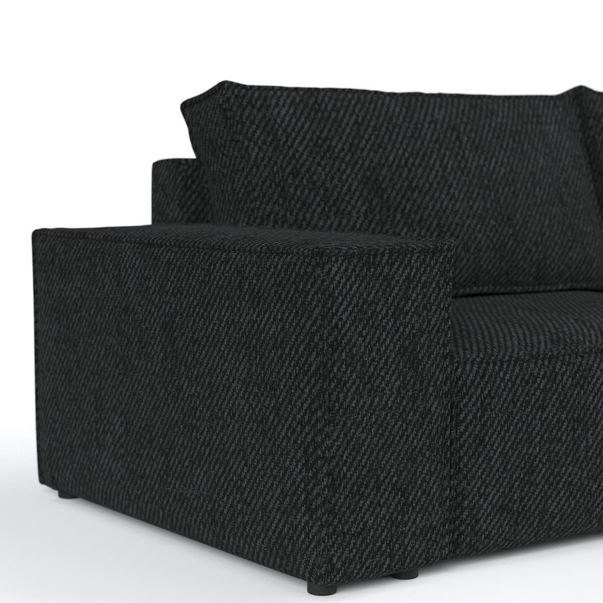 ECKSOFA CAVO mit Schlaffunktion Schwarz im Neve Stoff - Schwarz, Holz/Holzwerkstoff (255/148cm) - AltaBeds