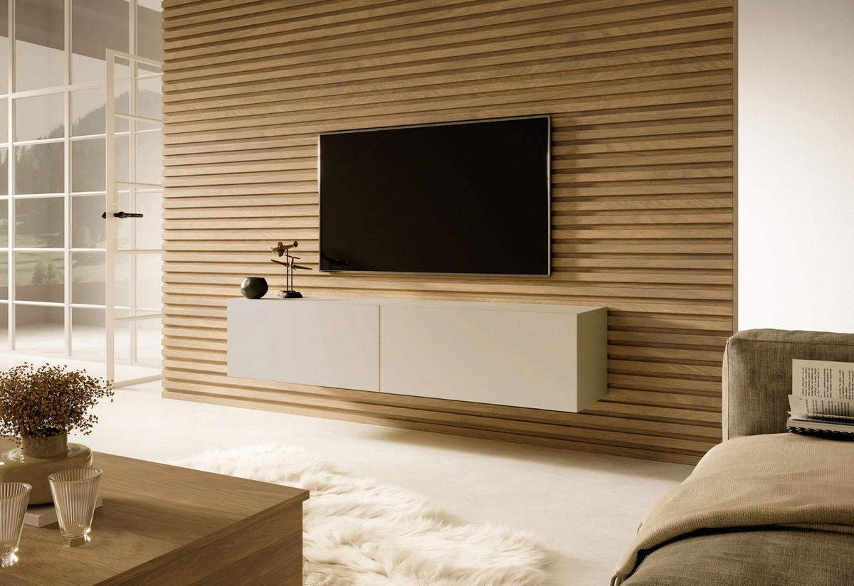 TV-HÄNGEBOARD Bisira Graubeige 140 cm - Greige, Holzwerkstoff (140/30/31.6cm) - Selsey