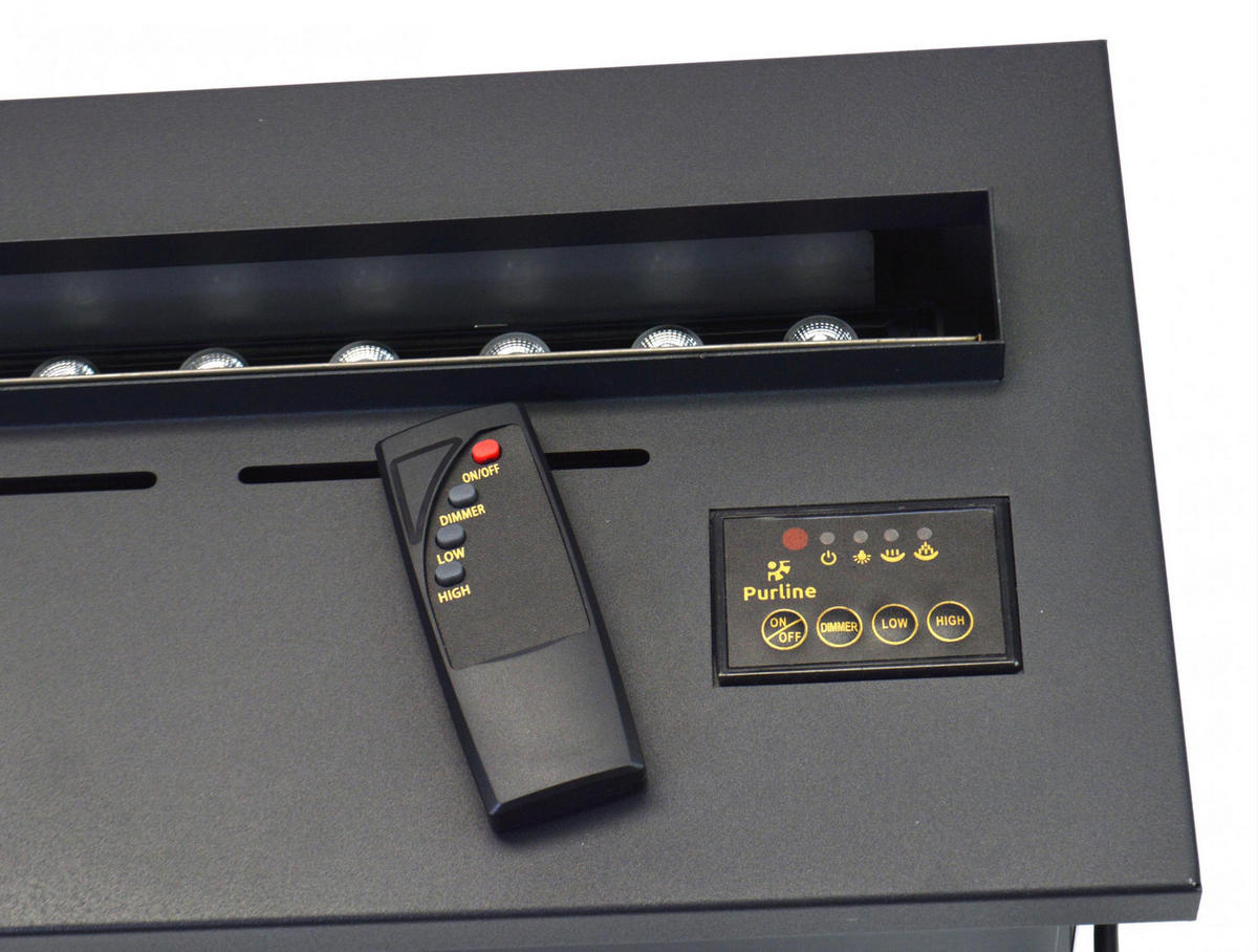 WASSERKAMIN zur Dekoration Schwarz Einfügemuster 3 L Tank - Schwarz, Metall (70/24/19cm) - Purline