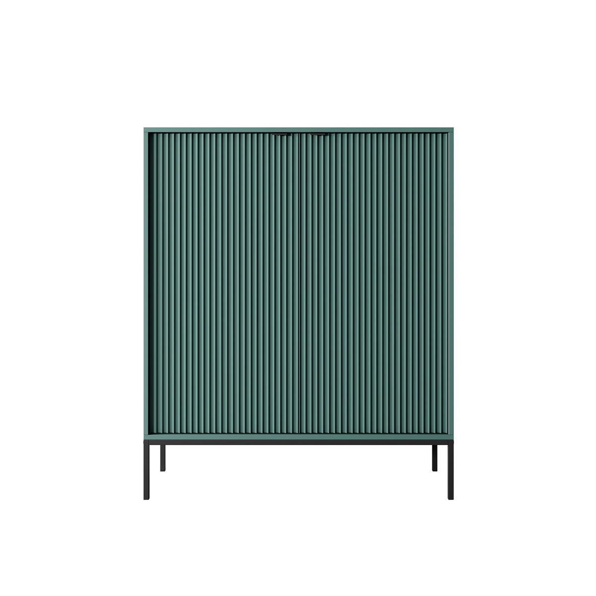 HIGHBOARD Nova Grün, Schwarze Beine und Schwarze Griffe - Schwarz/Grün, Holzwerkstoff/Metall (104/125/39cm) - Bettso