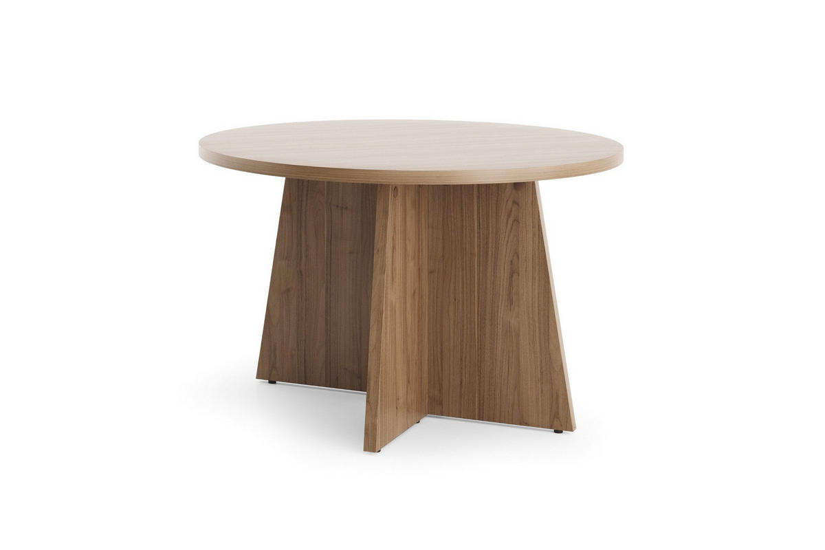 COUCHTISCH AURO 07 Ø75 cm in Kaschmir / Royal Nussbaum - Nussbaumfarben, Holzwerkstoff (75/75/47cm) - Deine Möbel 24