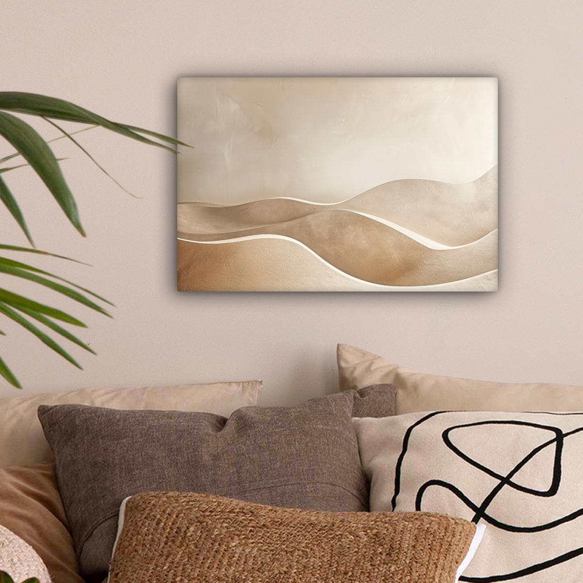 LEINWANDBILD Beige - Natur - Abstrakt - Modern 30x20 cm - Beige, Textil (30/20cm) - MuchoWow