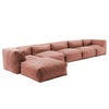 GARTENSOFA mit 6 Sitzplätzen, Terrakotta - Pink, Textil - Oviala