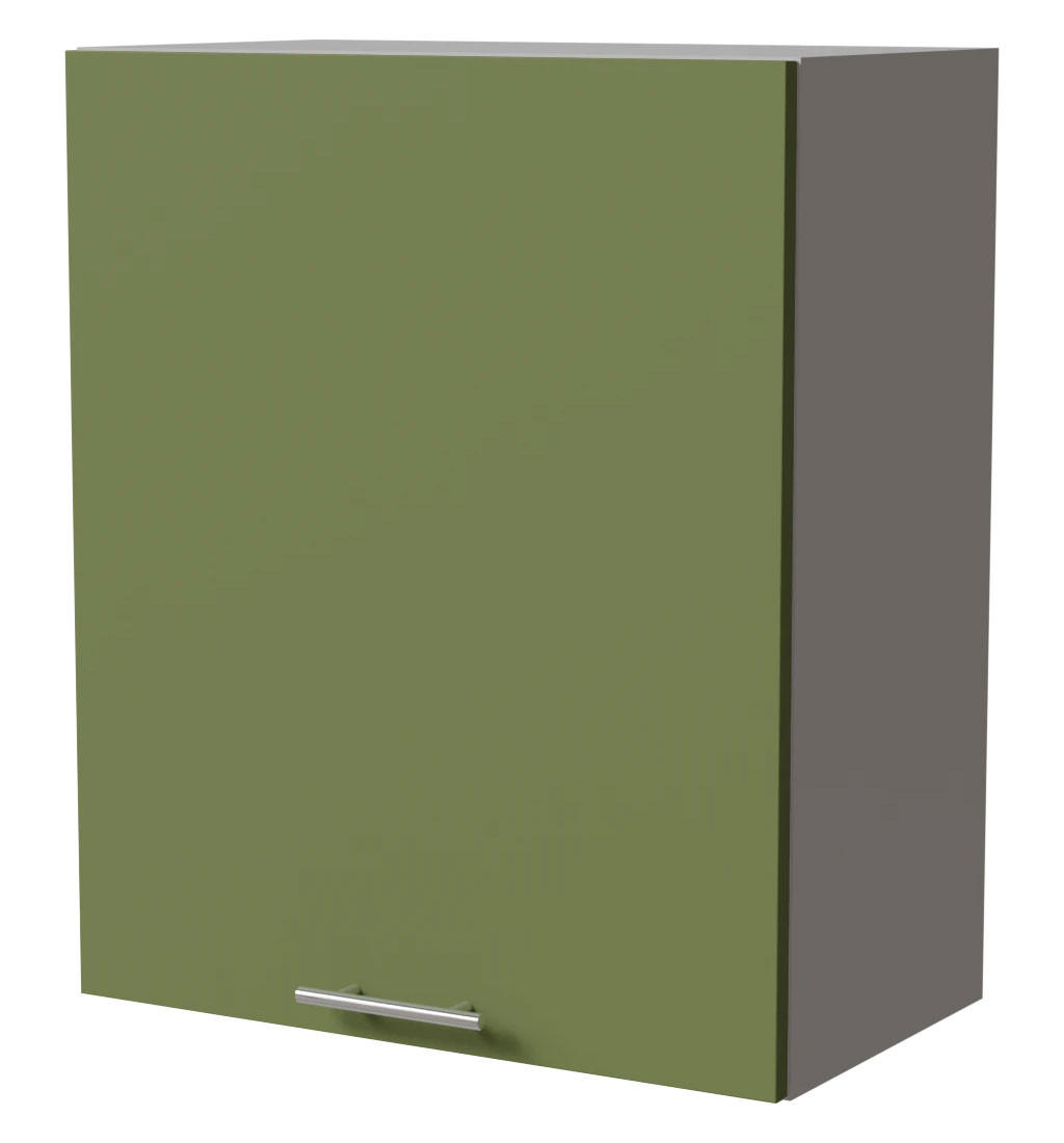 HÄNGESCHRANK Brerra W2/60 Grau / RAL 6025 farngrün Matt 60 / 32,5 / 72cm - Grau/Grün, Holz/Holzwerkstoff (60/72/32.5cm) - Feldmann-Wohnen
