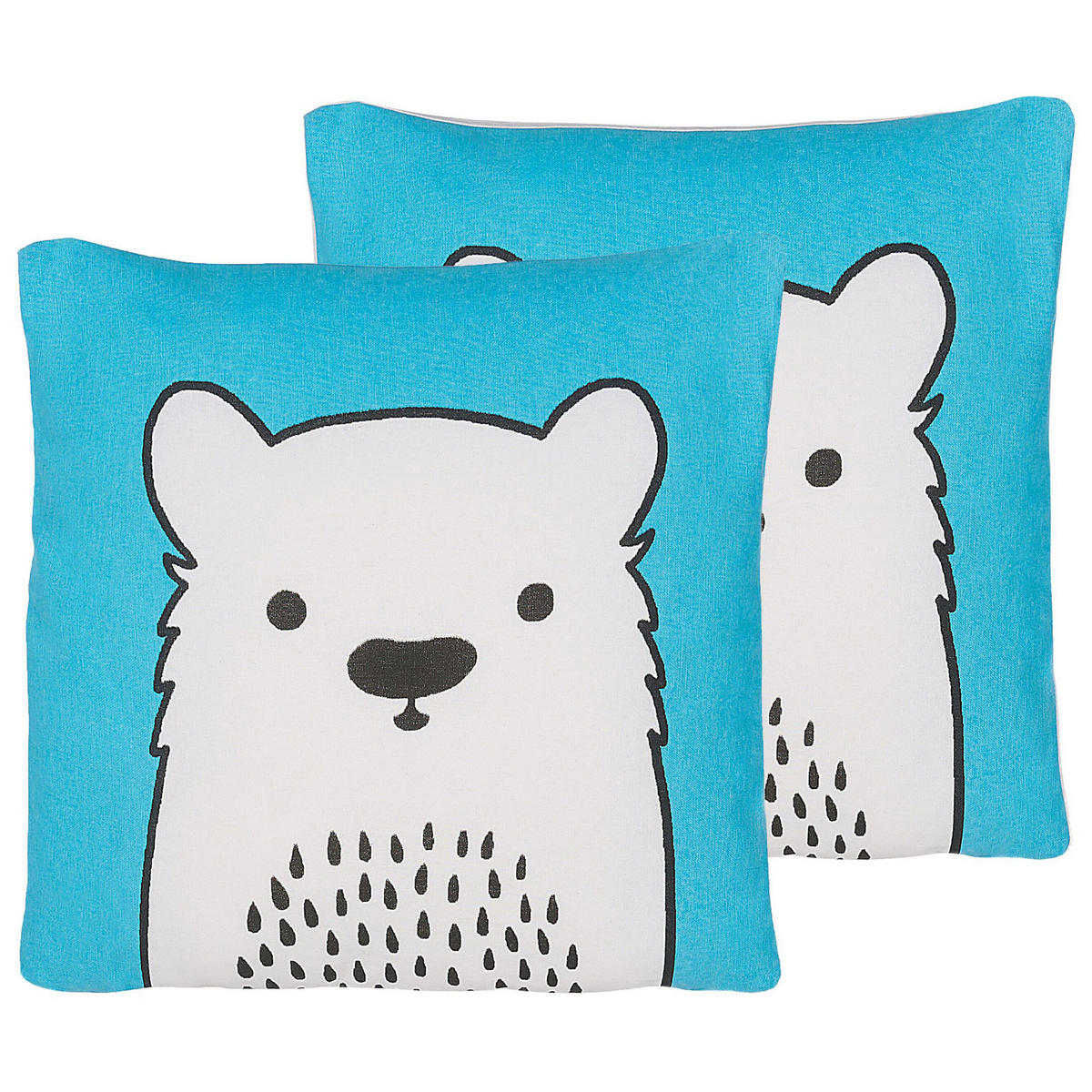 DEKOKISSEN 2er-Set Blau 45/45 cm Waranasi - Blau, Naturmaterialien/Textil (45/45cm) - Beliani