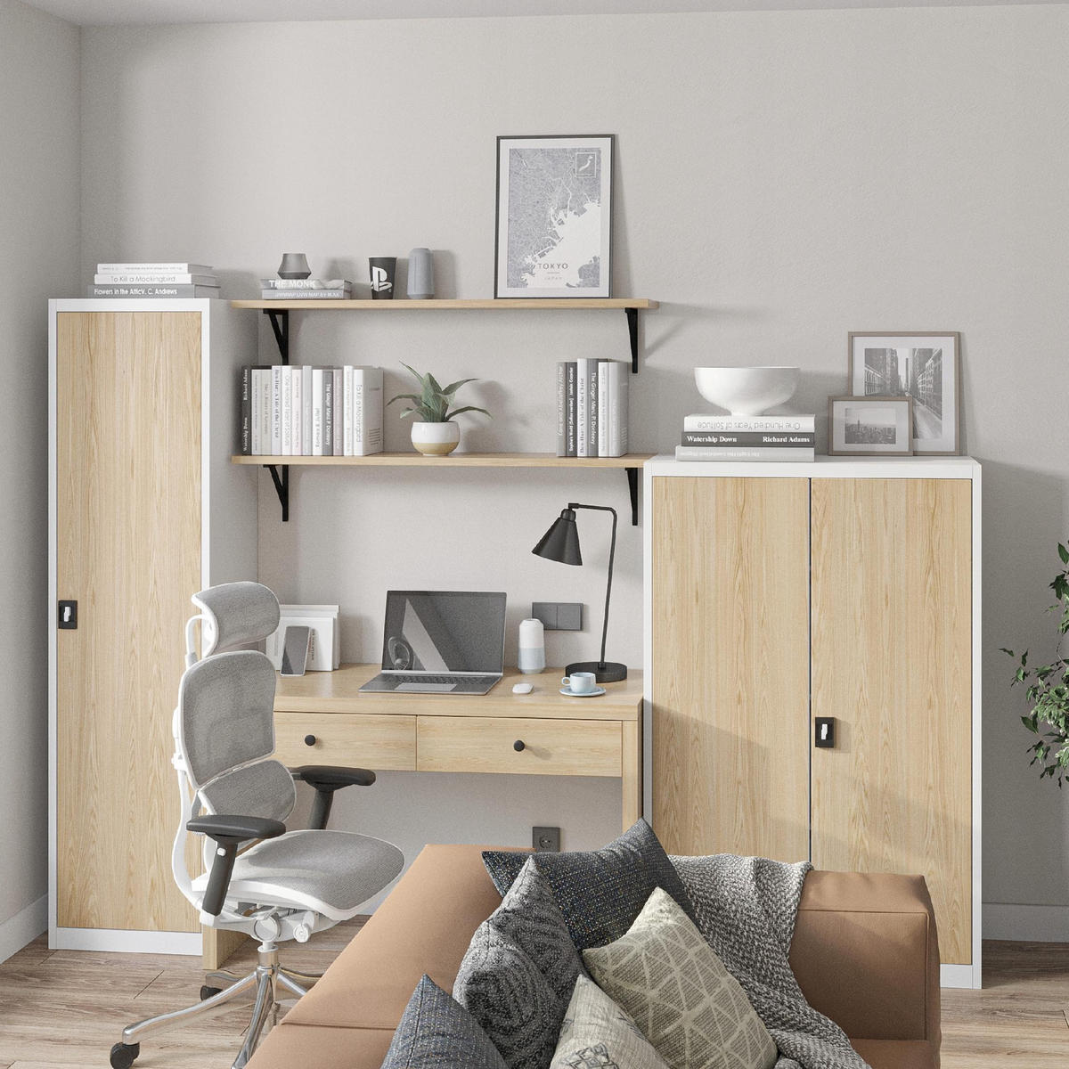 AKTENSCHRANK KEVIN - Weiß, Metall (90/140/40cm) - Jan Nowak