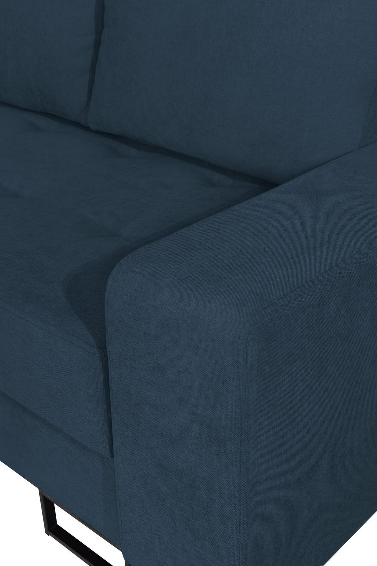 ECKSOFA Larelle Dunkelblau Chenille 245 cm - Schwarz/Dunkelblau, Textil/Metall (245/200cm) - Selsey
