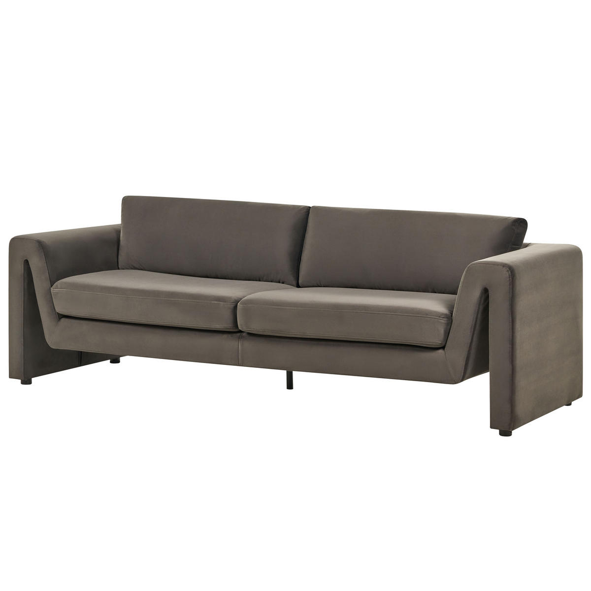 3-SITZER-SOFA Samtstoff Graphitgrau Maunu - Graphitfarben/Schwarz, Textil (237/76/83cm) - Beliani