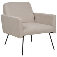 SESSEL aus Stoff beige Narken - Beige/Schwarz, Textil (72/77/76cm) - Beliani