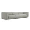 4-SITZER-SOFA Strukturstoff Stoff Grau - Hellgrau/Schwarz, Kunststoff/Textil (319/70/89cm) - Makamii