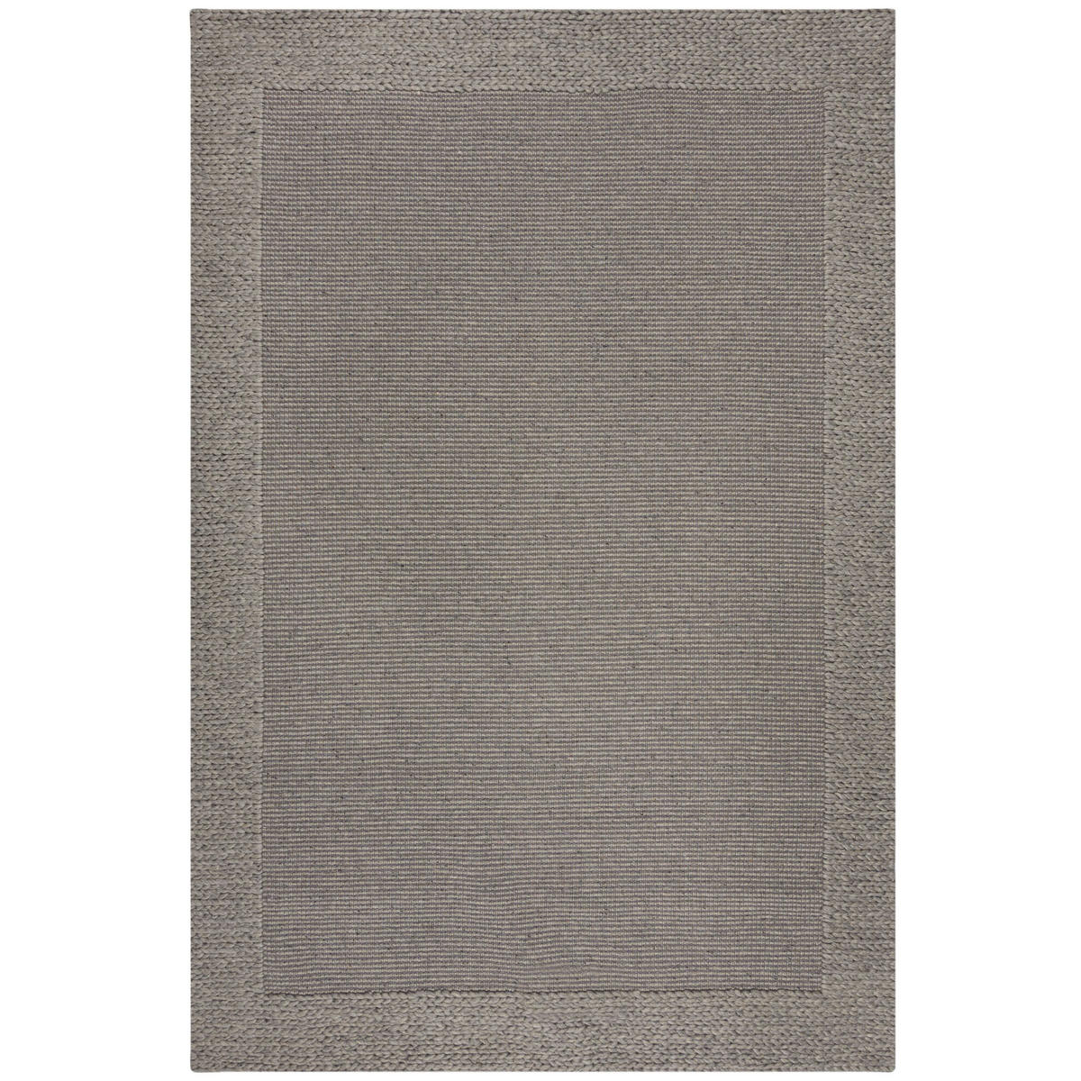 TEPPICH Chunky-Knit-Design, wolle-polyester-mix CALDER, Grau 160x230 cm - Grau, Textil (160/230cm) - KADIMA DESIGN