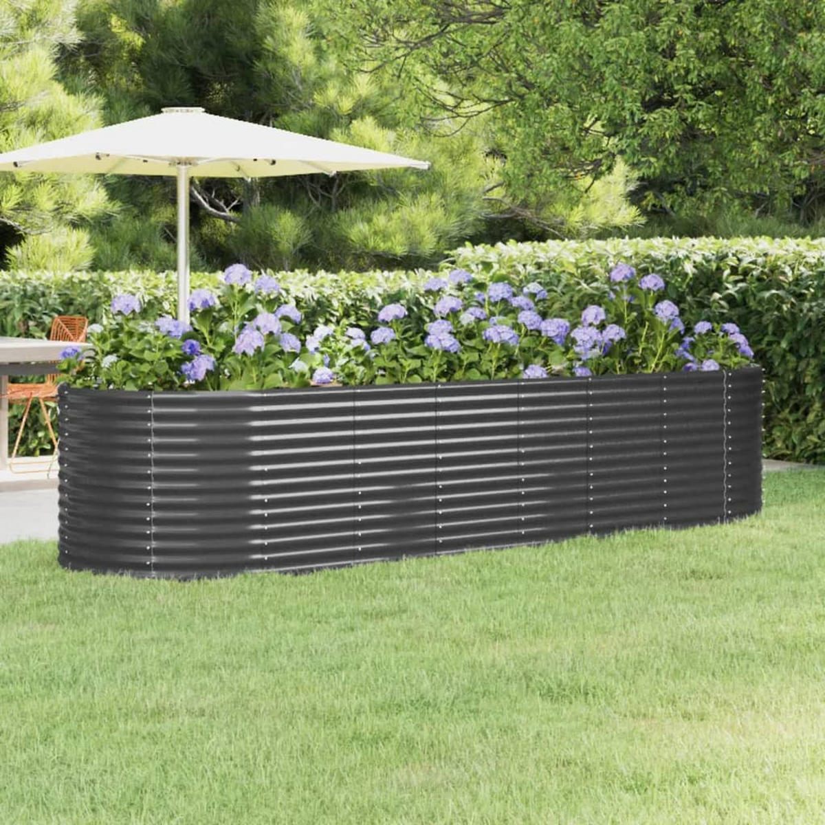 HOCHBEET Verzinkter Stahl 322x100x68 cm Anthrazit - Anthrazit, Metall (100/68/322cm) - furnicato