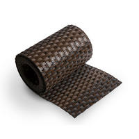 SICHTSCHUTZSTREIFEN Rattan Einzelstreifen für Doppelstabmatten Schwarzbraun 2,55m - Schwarz, Kunststoff (255/19cm) - ZAUN|ZU