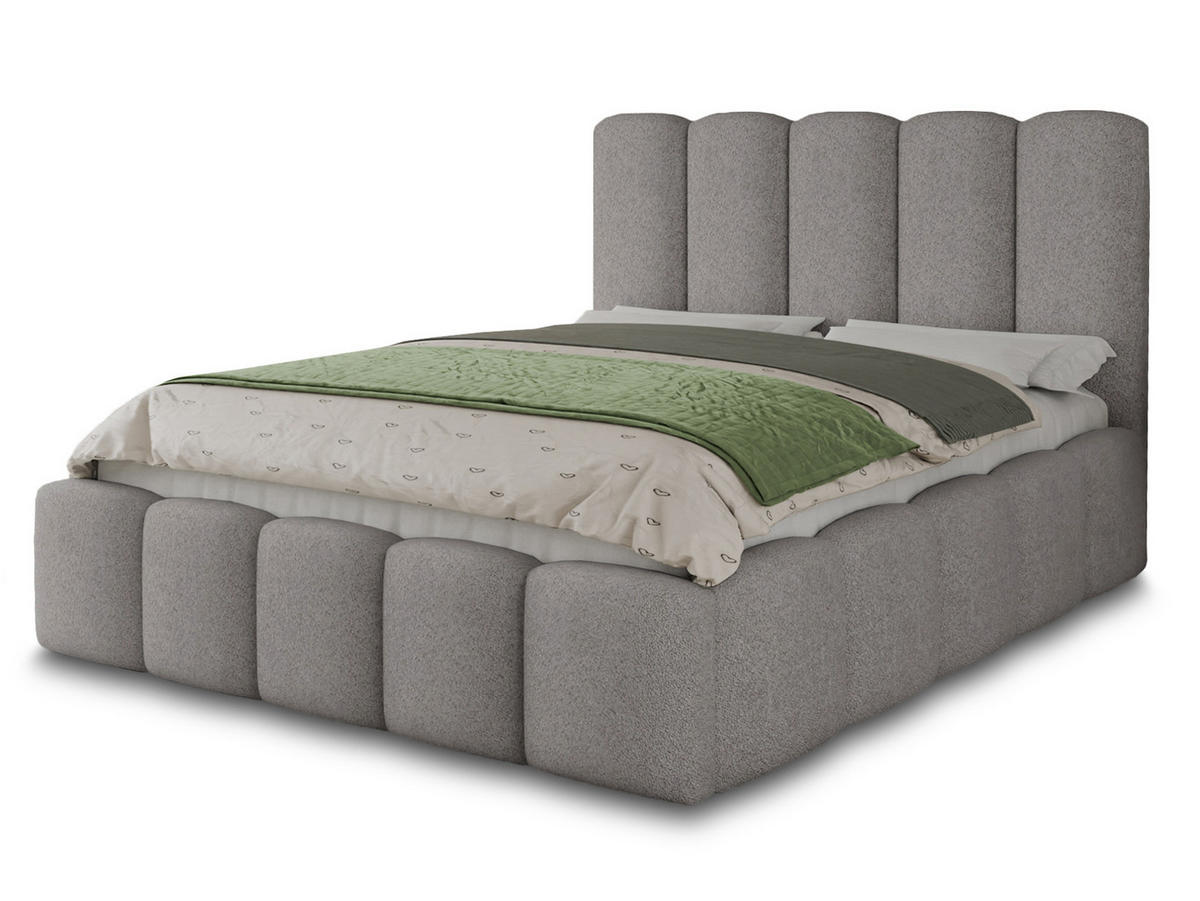 POLSTERBETT Aura - Eichefarben/Schwarz, Holz/Kunststoff (180/200cm) - Sofnet